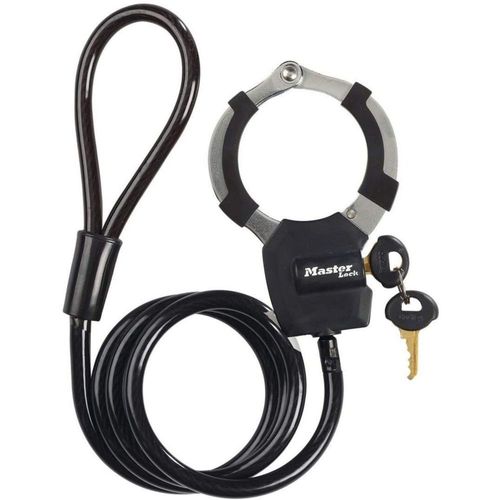 Antivol Master Lock Menottes Street Cuff Avec Cable À Boucle - Pour Sécuriser Vélos, Trottinettes Et Poussettes