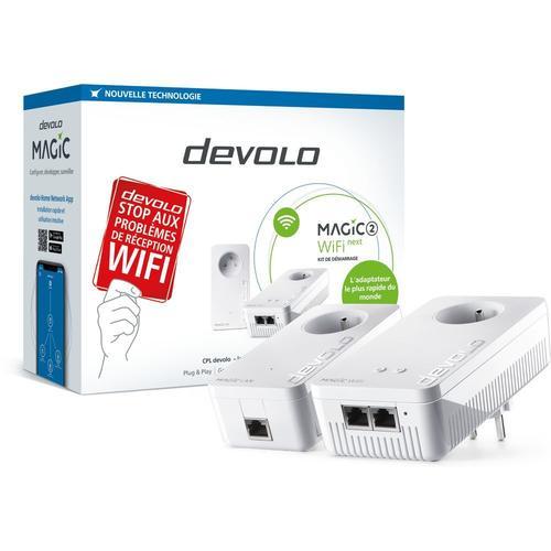 devolo Magic 2 WiFi next - Starter Kit - pont 1GbE, HomeGrid - Wi-Fi 5 - Bi-bande - Branchement mural