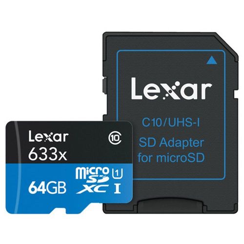 Lexar High Performance - Carte mémoire flash - 64 Go - A1 / Video Class V30 / UHS-I U3 / Class10 - SDXC UHS-I