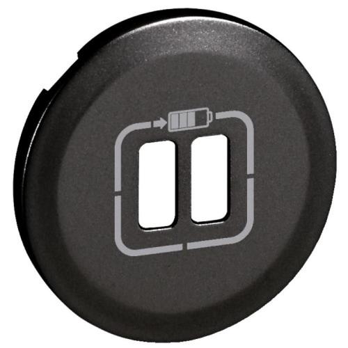 Enjoliveur Céliane - prise double pour chargeur USB - graphite