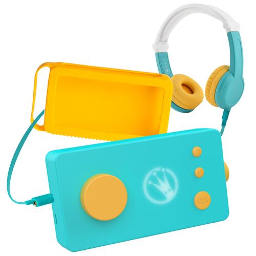 Lunii - Ma Fabrique À Histoires Verte Avec Casque Octave Et Coque Odile Jaune - Conteuse Pour Enfants De 3 À 8 Ans - Livre Audio De 24 Histoires Interactives Inclus - Pack De Voyage Boîte À Histoires