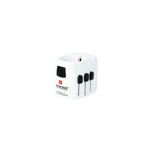 SKROSS World Travel Adapter PRO Light USB - Adaptateur secteur - CA 100-250 V - blanc