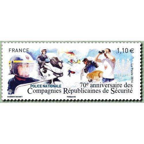 France 2014, Très Beau Timbre Neuf** Luxe Yvert 4922, Police Nationale, 70e Anniversaire Des Compagnies Républicaines De Sécurité.