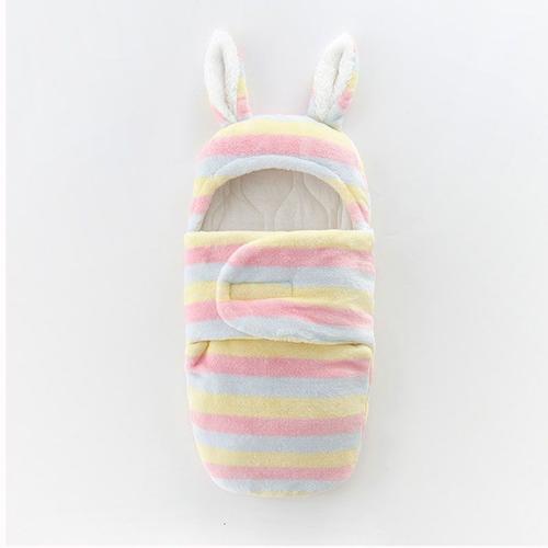 Sac De Couchage , Couverture Pour Nouveau-Né En Flanelle D¿Hiver Avec Conception D¿Oreille De Lapin Mignonne