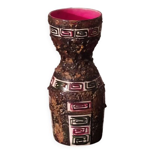 Vase style fat lava en cramique annes 5060 multicolore