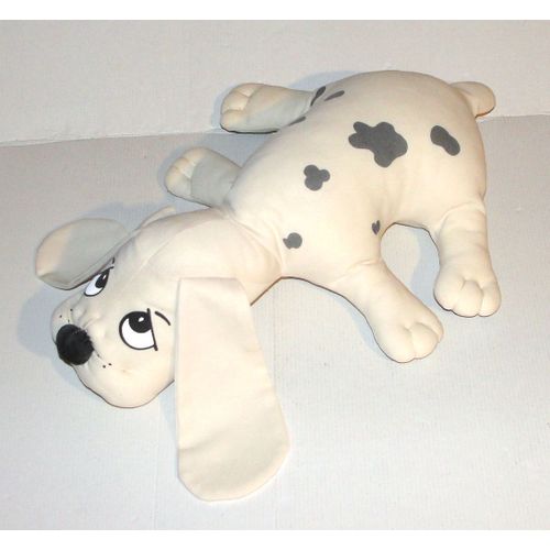 Peluche Chien Pitou En Tissus Creme Vintage Vulli - Doudou Chien A Plat 46 Cm