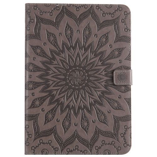 Coque Motif Flowers Relief Motif Pu Cuir Etui À Rabat Pour Samsung Galaxy Tab A 9.7 Sm-T550 - Gris
