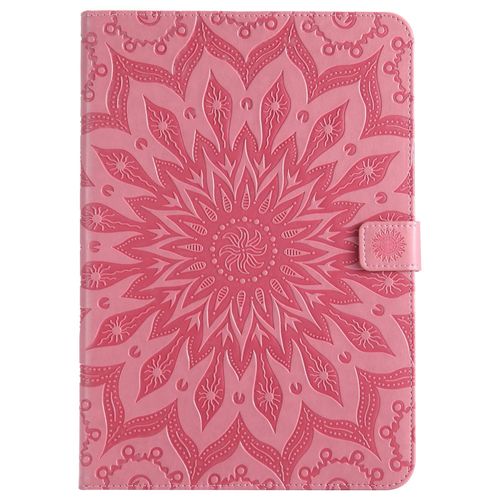 Coque Motif Flowers Relief Motif Pu Cuir Etui À Rabat Pour Samsung Galaxy Tab A 9.7 Sm-T550 - Rose