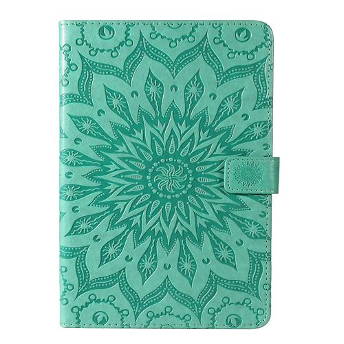 Coque Motif Flowers Relief Motif Pu Cuir Etui À Rabat Pour Samsung Galaxy Tab A 7 T505-T500 - Vert