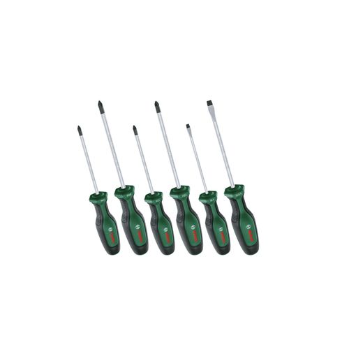 Bosch - Set de 6 tournevis PH - PZ - Plat - Noir
