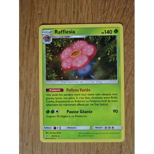 Carte Pokémon Rafflesia Holo 140 Pv 8/214 Sl10 - Soleil Et Lune - Alliance Infaillible