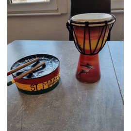 Lot Mini Djembé + Mini Steeldrum Pour Décoration.