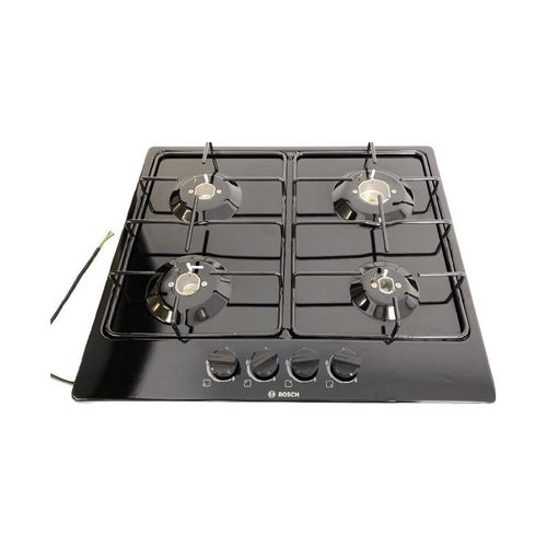 BOSCH Table de Cuisson Reconditionnée Gaz Email 58cm 4 Foyers avec foyer rapide 3000W Noir