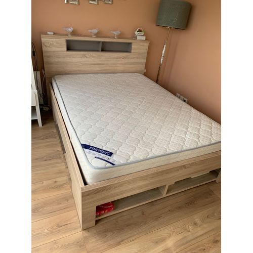 Lit Coffre Avec 2 Tiroirs Couleur Chêne Clair Acheté Chez Mobilier De France En 140 Et En Bon Et Et Avec Sommier Et Matelas
