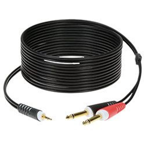Câble adaptateur mini-Jack 3.5mm mâle / 2x Jack 6.35 mâle 3m KLOTZ
