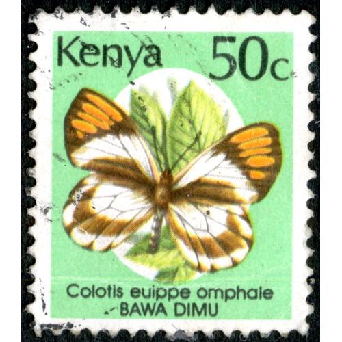 Timbre Oblitéré Kenya, Colotis Euippe Omphale, Bawa Dimu, 50 C