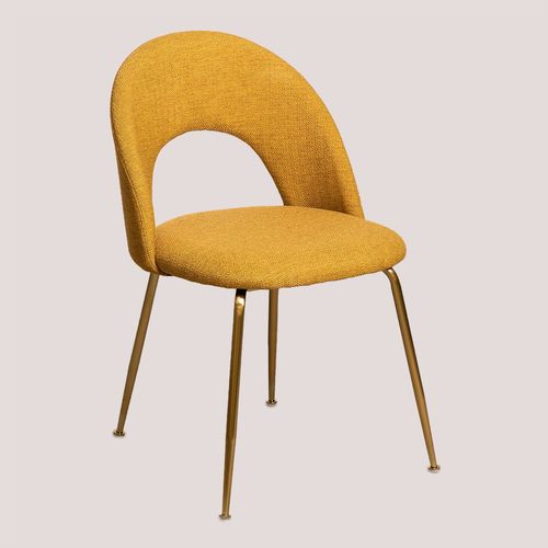 Chaise De Salle À Manger Rembourrée En Tissu Glorys Style Doré