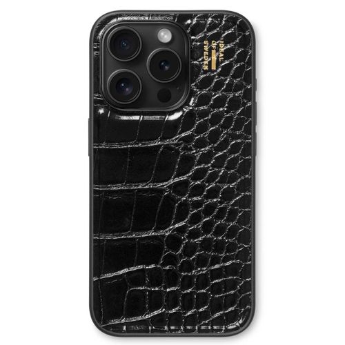 Ideal Of Sweden Coque Vegan Leather Iphone 14 Pro Black Croco