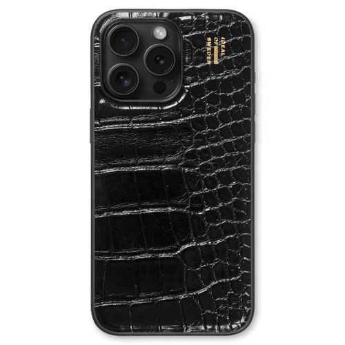 Ideal Of Sweden Coque Vegan Leather Iphone 15 Pro Max Black Croco