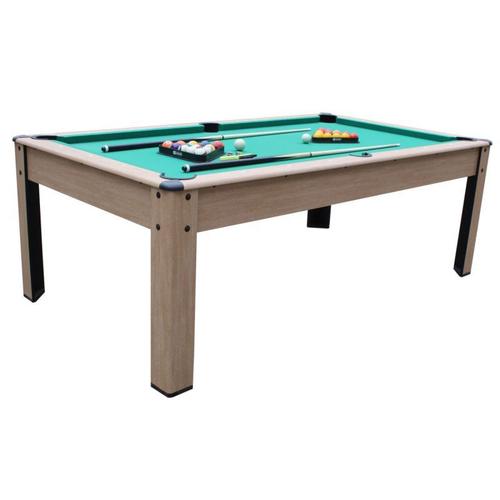 Billard convertible couleur bois Chêne 226 x 126cm - Ambiance - Vert