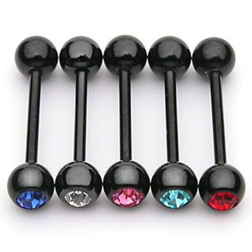 Lot 5 Piercings Langue Isis Titane Inoxydable Anti Allergique Barbell Lovepiercing