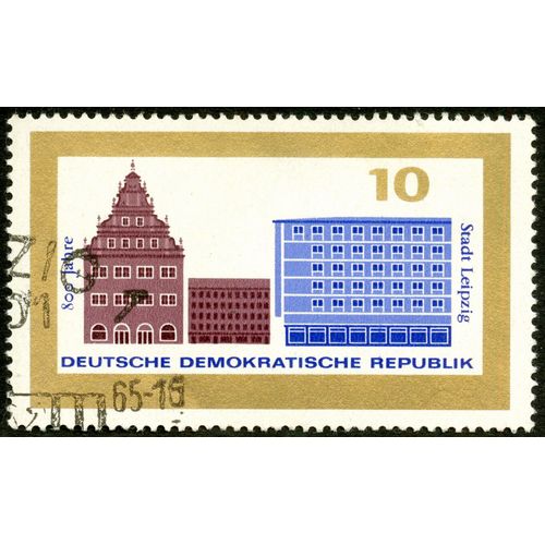 Timbre Oblitéré Deutsche Demokratische Republik, 800 Jahre Stadt Leipzig, 10