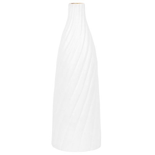 Terre cuite Vase décoratif 54 cm Blanc Doré FLORENTIA