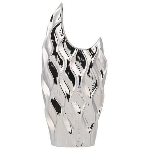 Grès Vase décoratif 35 cm Argenté HALUZA