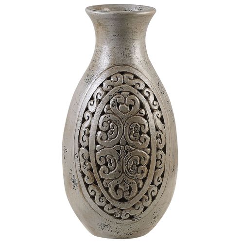 Terre cuite Vase décoratif 51 cm Gris MEGARA