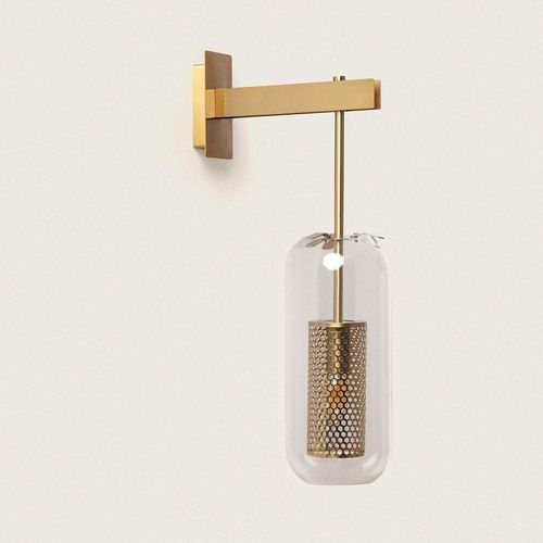 Lampe Murale Métal Et Verre Julieta Doré