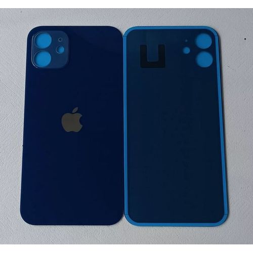 Vitre Arrière Iphone 12 Bleu Avec Logo