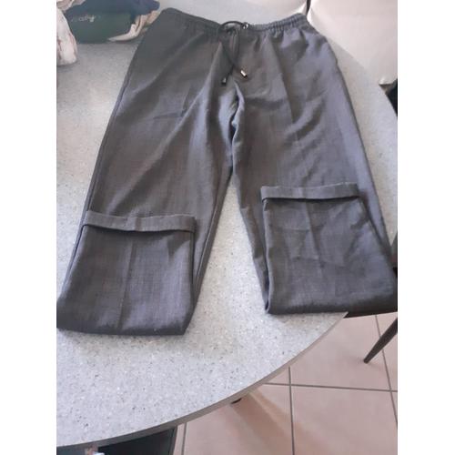 Pantalon Droit Gris Chiné "T-S" "Zara" Homme