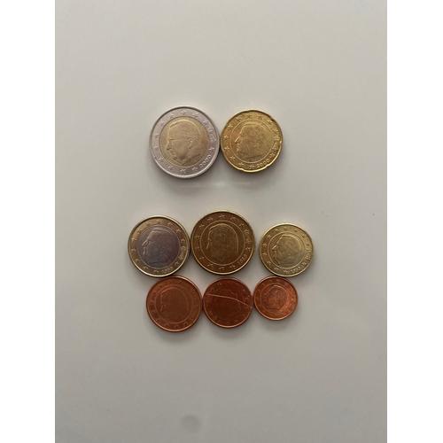 Série Complète Euros Belgique 1€. 50 10 5 2 1 Cts Année 1999 2€ 20cts Année 2000