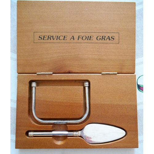 Coffret Service À Foie Gras En Métal Argenté
