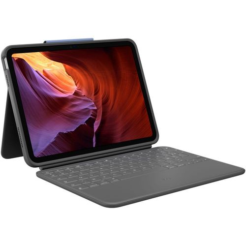 Logitech Rugged Folio - Clavier et étui - Apple Smart connector - AZERTY - Français - graphite - pour Apple 10.9-inch iPad (10ème génération); iPad A16 Wi-Fi, A16 Wi-Fi + Cellular