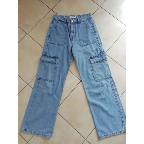 Pantalon - Jean Coupe Cargo À Jambes Larges Jennyfer Taille 36.