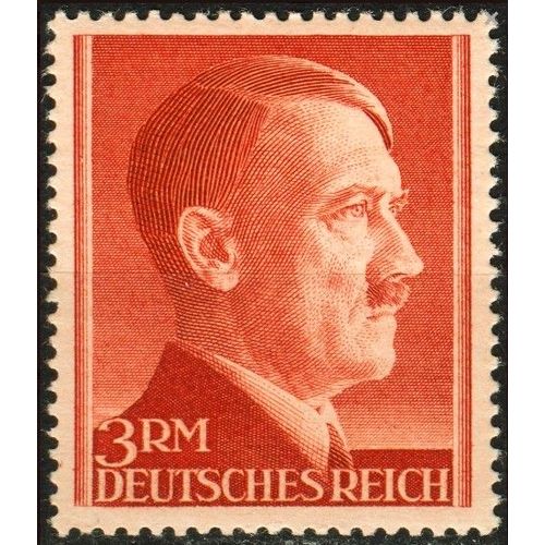 Allemagne, 3ème Reich 1941 / 44, Très Beau Timbre Neuf** Luxe Yvert 725a, Chancelier Hitler 3mk Carmin, Dentelé 14, Cote 10 Euros.