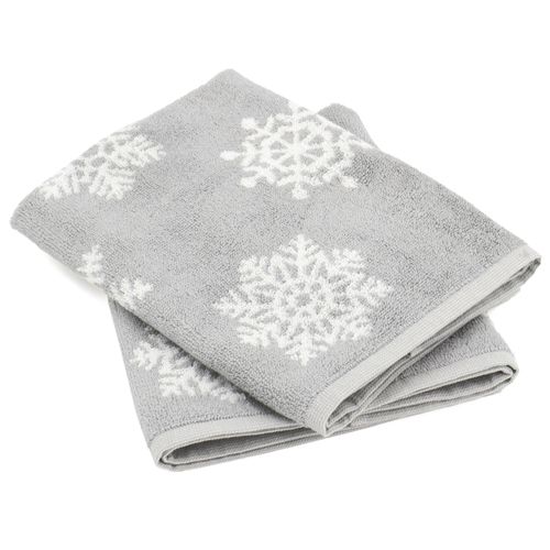 Lot De 2 Torchons De Cuisine Éponge 50x50 Cm Coton Ice Gris