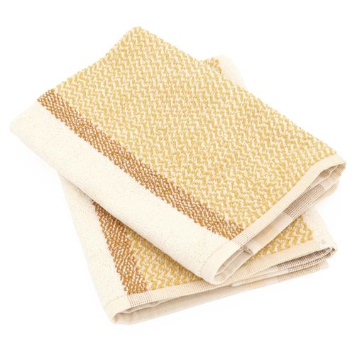 Lot De 2 Torchons De Cuisine Éponge 50x50 Cm Coton Oton Jaune