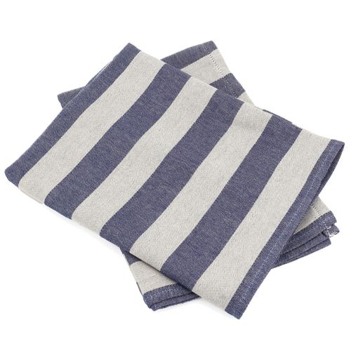 Lot De 2 Torchons De Cuisine Toile 50x70 Cm Coton Pat Bleu