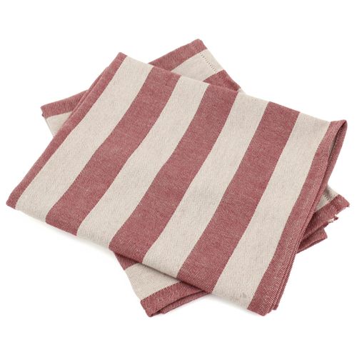 Lot De 2 Torchons De Cuisine Toile 50x70 Cm Coton Pat Bordeaux