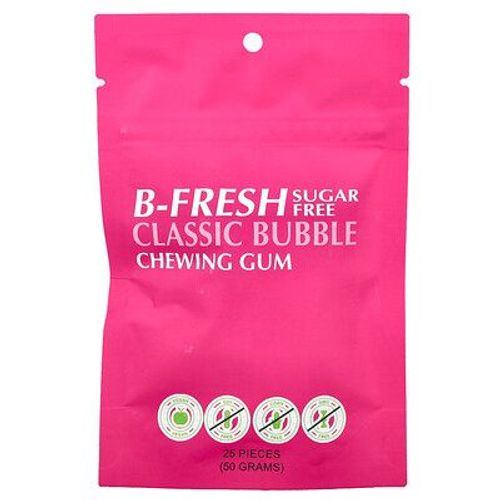 B-Fresh, Chewing-Gum, Bubble Classique, Sans Sucre, 25 Pièces, (50 G)
