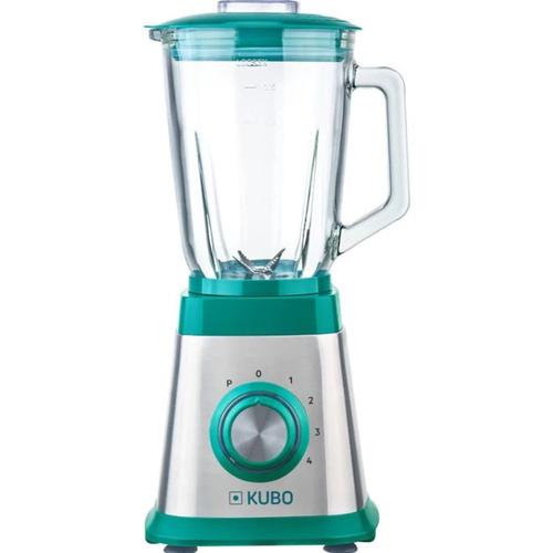 KUBO Blender électrique, mixeur, Glace pilée, idéal pour Smoothies et Milkshakes, 1000W, Bol en verre 1.5L, 4 Vitesses + Fonction turbo/pulse, lames dentelées en acier inoxydable, Vert - KBTB5027