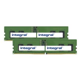 Integral - DDR5 - kit - 16 Go: 2 x 8 Go - DIMM 288 broches - 4800 MHz / PC5-38400 - CL40 - 1.1 V - mémoire sans tampon - non ECC