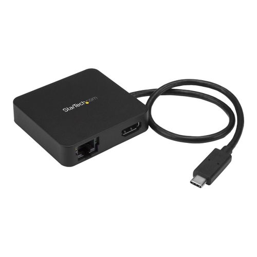 StarTech.com Adaptateur multiport USB-C pour ordinateur portable - Station d'accueil USB C avec HDMI 4K GbE USB 3.0 (USB-A) - Alimenté - Station d'accueil - USB-C / Thunderbolt 3 - HDMI - 1GbE -...
