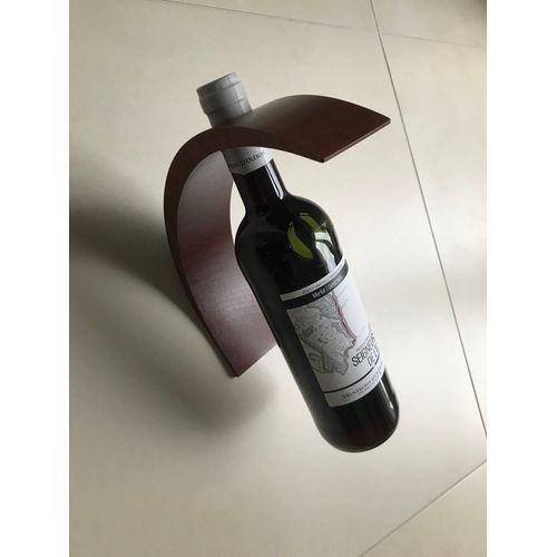 Porte-Bouteille De Table En Bois Massif Merisier Courbé Très Élégant. 
