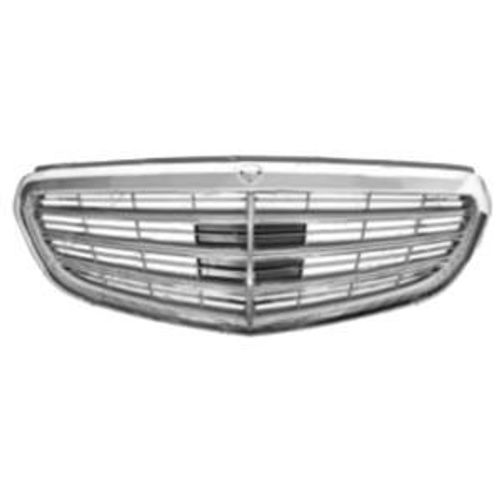 Grille De Radiateur Pour Mercedes Classe E, De 2013 À 2016 (W212), En Argent Profil Chromé, Mod. Exclusif, Neuve