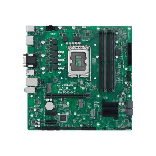 ASUS Pro B660M-C-CSM - Carte-mère - micro ATX - Socket LGA1700 - B660 Chipset - USB 3.2 Gen 1, USB-C Gen1 - Gigabit LAN - carte graphique embarquée (unité centrale requise) - audio HD (8 canaux)
