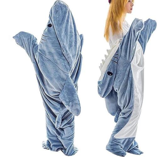 Pyjama Requin En Peluche Doux Pour Enfants Et Adultes",Sweat À Capuche Confortable En Velours Farai,Sac De Couchage,Costume De Cosplay De Dessin,"Couvertures Chaudes Portables