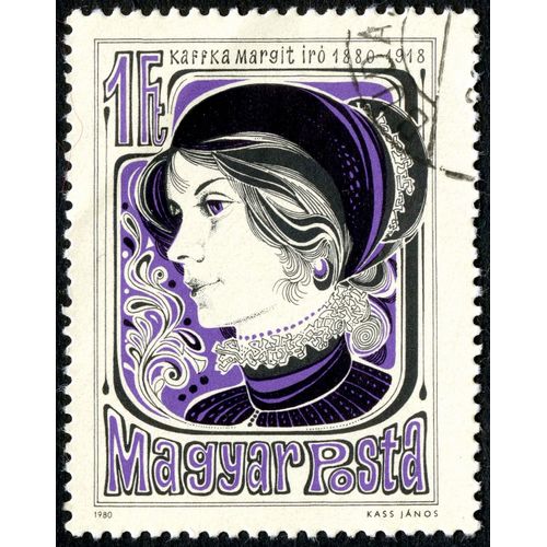 Timbre Oblitéré Magyar Posta, Kaffka Margit Iro 1880-1918, 1980, 1 Ft